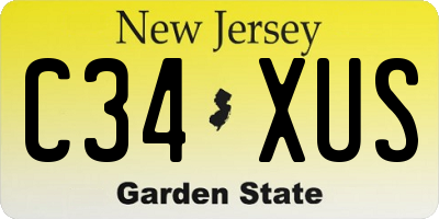 NJ license plate C34XUS