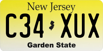 NJ license plate C34XUX