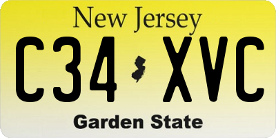 NJ license plate C34XVC