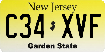 NJ license plate C34XVF