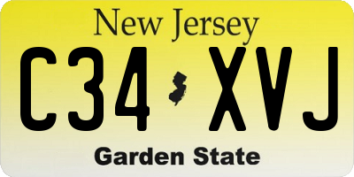 NJ license plate C34XVJ