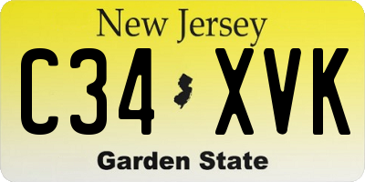 NJ license plate C34XVK