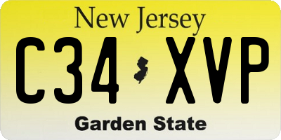 NJ license plate C34XVP