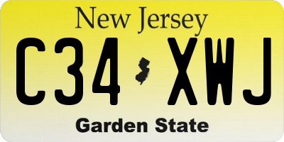 NJ license plate C34XWJ