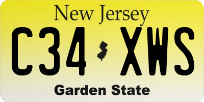 NJ license plate C34XWS