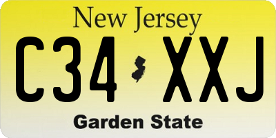 NJ license plate C34XXJ