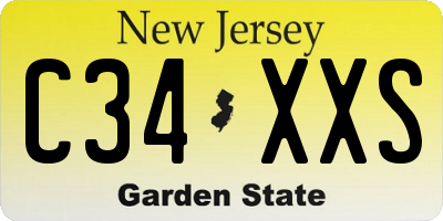 NJ license plate C34XXS