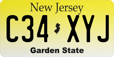 NJ license plate C34XYJ