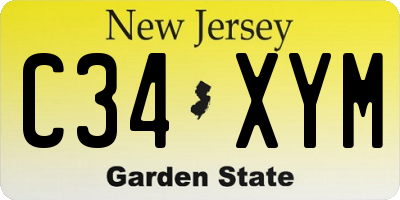 NJ license plate C34XYM