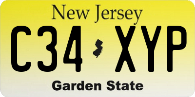 NJ license plate C34XYP