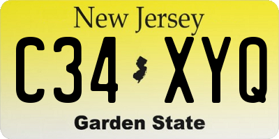 NJ license plate C34XYQ