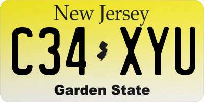 NJ license plate C34XYU
