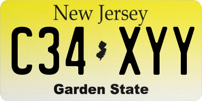 NJ license plate C34XYY