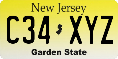 NJ license plate C34XYZ