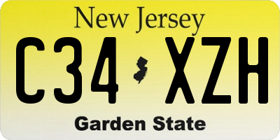 NJ license plate C34XZH