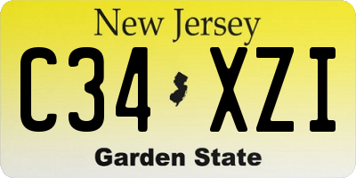 NJ license plate C34XZI