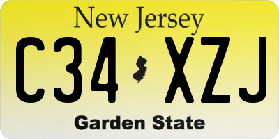 NJ license plate C34XZJ