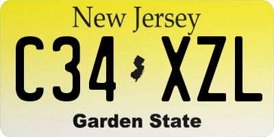 NJ license plate C34XZL