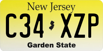 NJ license plate C34XZP