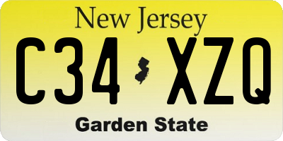 NJ license plate C34XZQ