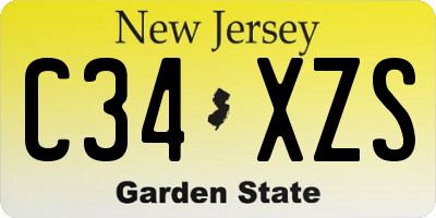 NJ license plate C34XZS