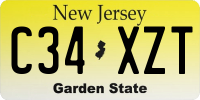 NJ license plate C34XZT