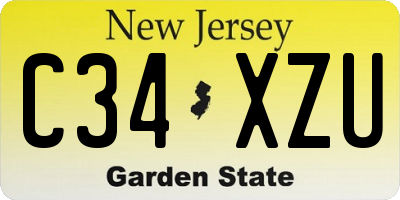 NJ license plate C34XZU