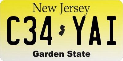 NJ license plate C34YAI