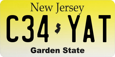 NJ license plate C34YAT