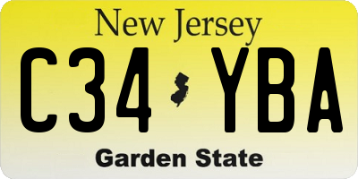 NJ license plate C34YBA