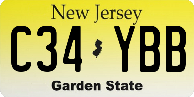 NJ license plate C34YBB