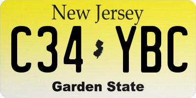 NJ license plate C34YBC
