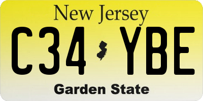 NJ license plate C34YBE
