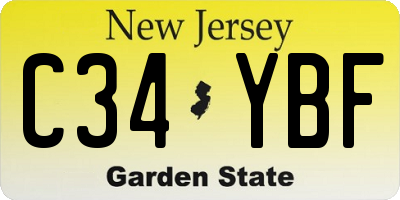 NJ license plate C34YBF