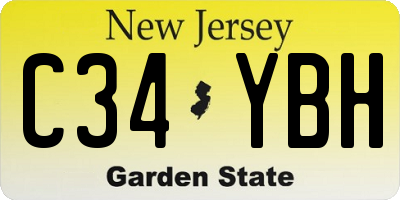 NJ license plate C34YBH