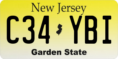 NJ license plate C34YBI