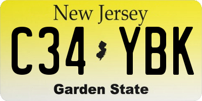 NJ license plate C34YBK