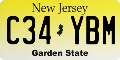 NJ license plate C34YBM