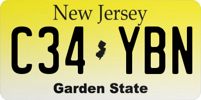 NJ license plate C34YBN