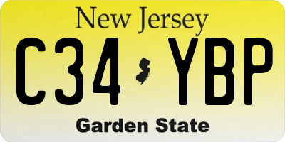 NJ license plate C34YBP