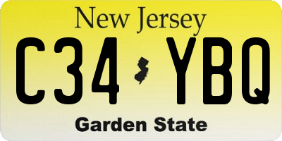 NJ license plate C34YBQ