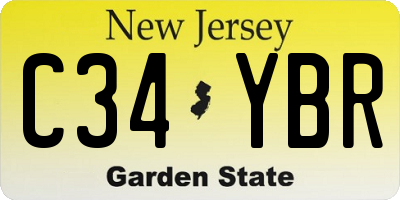 NJ license plate C34YBR