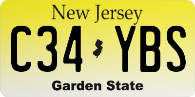 NJ license plate C34YBS