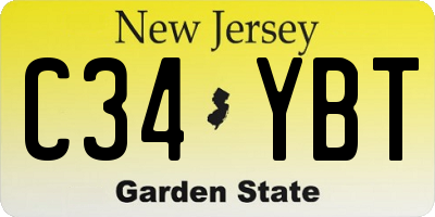 NJ license plate C34YBT