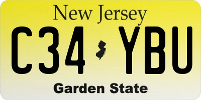 NJ license plate C34YBU