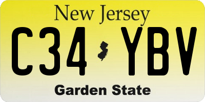 NJ license plate C34YBV