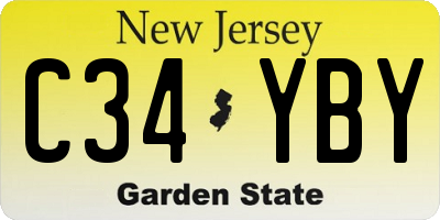 NJ license plate C34YBY