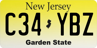 NJ license plate C34YBZ