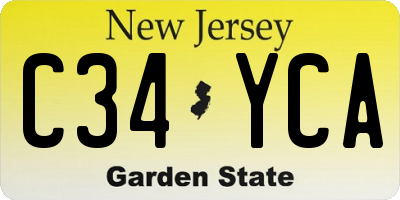 NJ license plate C34YCA