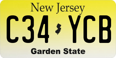 NJ license plate C34YCB